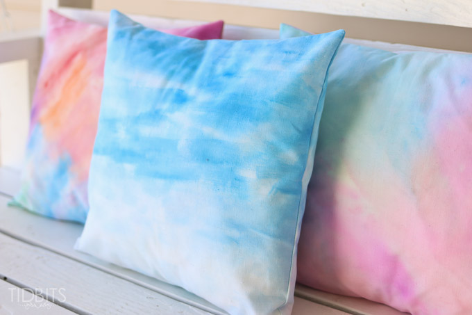 how to watercolor paint on fabric and make it into a pillow, crafts, how to, reupholster