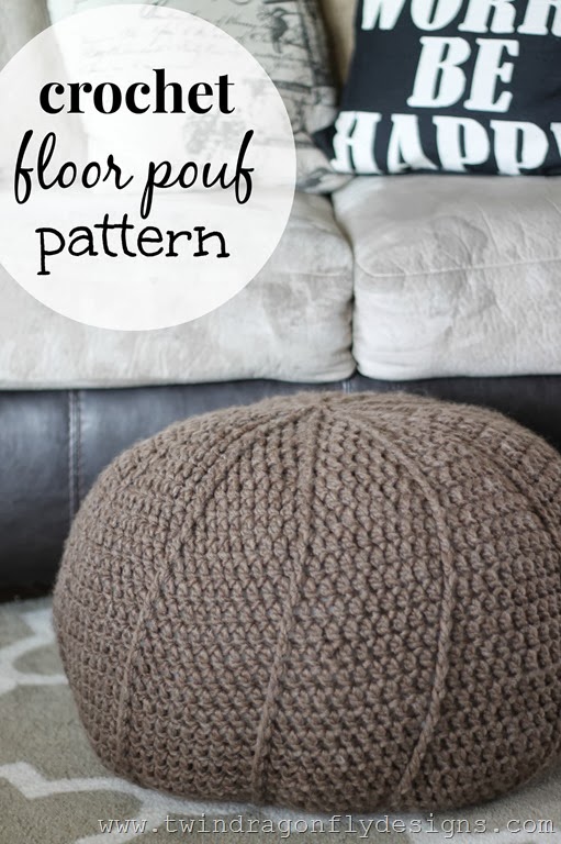 crochet floor pouf pattern, living room ideas, painted furniture, rustic furniture