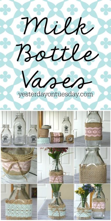 milk bottle vases spring flowers, crafts, flowers, gardening, repurposing upcycling