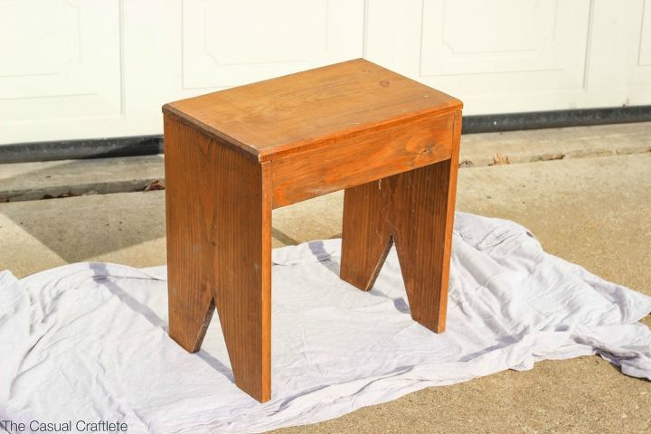 chalky paint stool makeover, chalk paint, how to, outdoor furniture, painted furniture