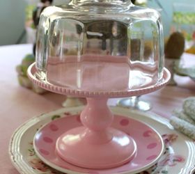 pretty pink cake plate, crafts, how to, shabby chic