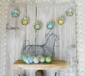 spring garland from vintage jello mold tins, crafts, easter decorations, how to, repurposing upcycling, seasonal holiday decor