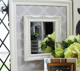 fabric framed mirror, crafts, repurposing upcycling, wall decor