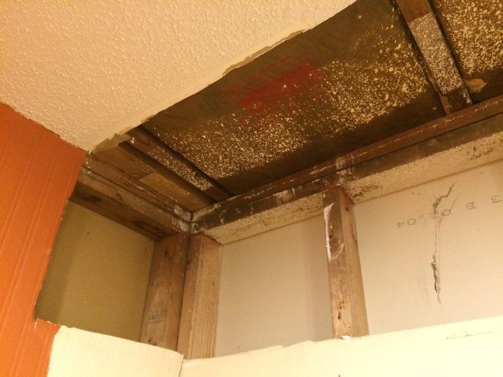 q load bearing wall, home improvement, home maintenance repairs, kitchen design, We took down part of the drywall and this is what we found The attic has trusses that span the house So we were convinced it wasn t load bearing but now we aren t so sure