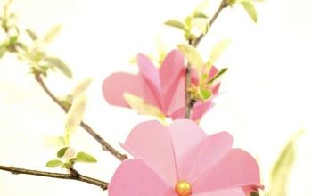  Artesanato - Flores de cerejeira de papel fáceis
