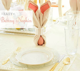 diy bunny napkins, dining room ideas, easter decorations, how to, seasonal holiday decor