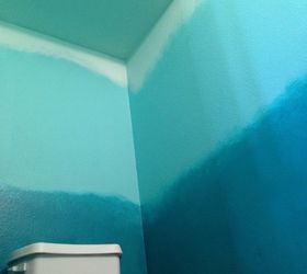 ombr half bath, bathroom ideas, paint colors, painting, small bathroom ideas