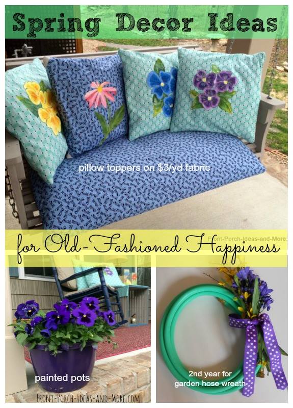 fun floral old fashioned spring porch, container gardening, crafts, easter decorations, gardening, outdoor living, porches, seasonal holiday decor, reupholster
