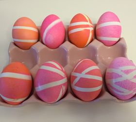 striped rubber band easter eggs, crafts, easter decorations, how to, seasonal holiday decor