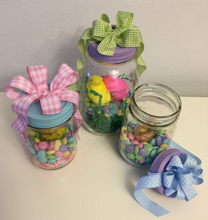 easter baskets in a jar, crafts, easter decorations, how to, mason jars, repurposing upcycling, seasonal holiday decor