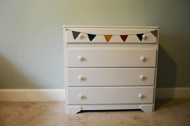 pennant flag dresser, painted furniture, repurposing upcycling
