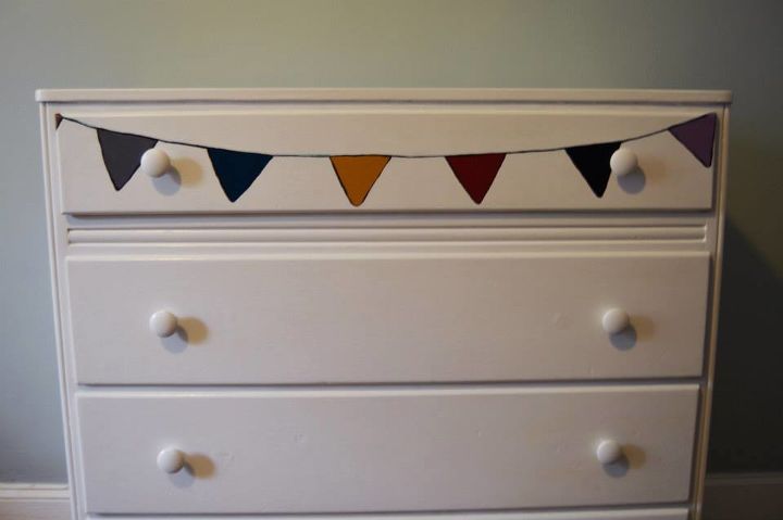 pennant flag dresser, painted furniture, repurposing upcycling