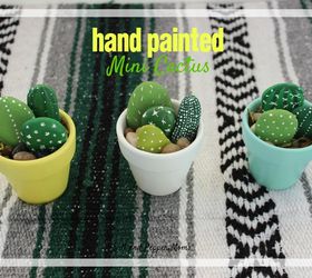 hand painted mini cactus, crafts, how to, repurposing upcycling
