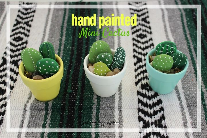 mini cactus pintados a mano
