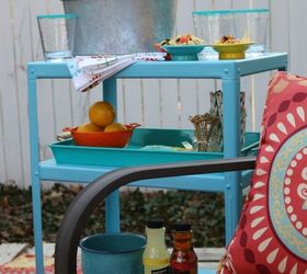 turn a 2 metal cart into a fun beverage cart, cleaning tips, outdoor furniture, outdoor living, painted furniture
