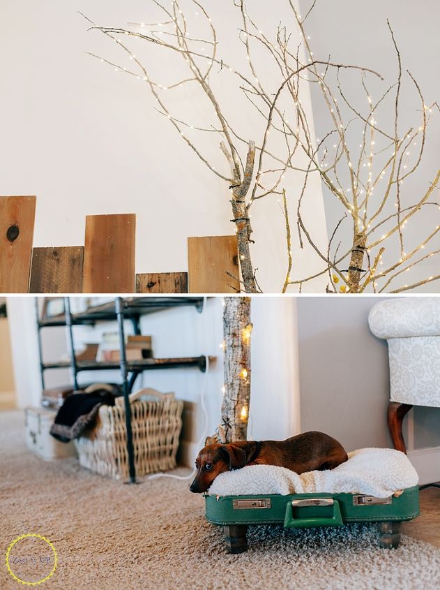 copper and wood tree, living room ideas, repurposing upcycling