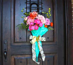 easy diy spring door decor, crafts, doors, flowers, how to, repurposing upcycling, wreaths