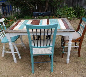 striped french farmhouse table, how to, painted furniture, repurposing upcycling, woodworking projects