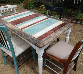 striped french farmhouse table, how to, painted furniture, repurposing upcycling, woodworking projects