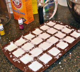homemade laundry detergent tabs with essential oils, cleaning tips, go green, repurposing upcycling, Mixture in the mold