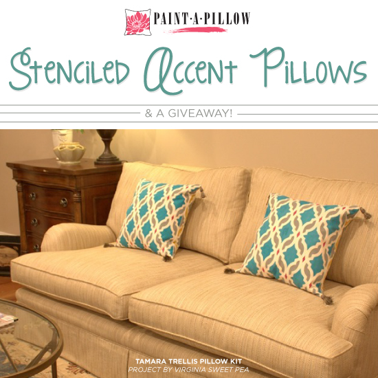 stenciled accent pillows a giveaway, crafts, how to, reupholster