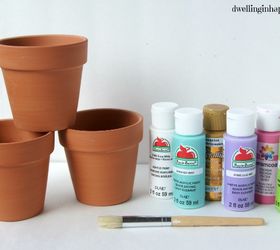 diy brush stroke pots, container gardening, crafts, flowers, gardening, how to