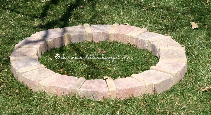 how we built our own fire pit for under 75, concrete masonry, how to, outdoor living, First ring complete