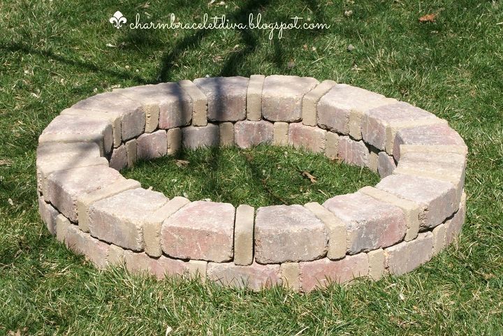 how we built our own fire pit for under 75, concrete masonry, how to, outdoor living, Second ring complete