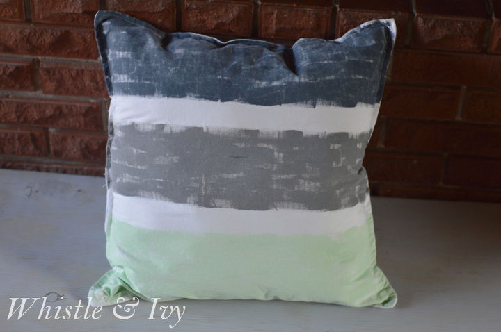 hand painted throw pillows, crafts, repurposing upcycling, reupholster