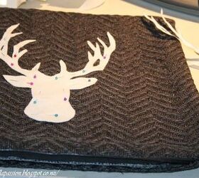 lets create a stag s head silhouette cushion, crafts, how to, reupholster