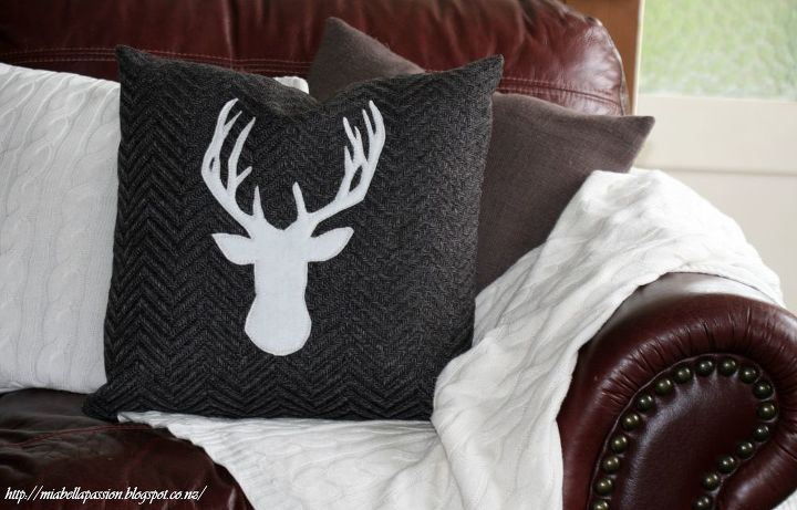 lets create a stag s head silhouette cushion, crafts, how to, reupholster