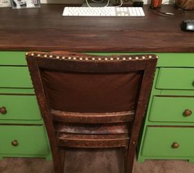 very old desk facelift, painted furniture