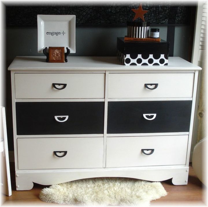 Refinished Dresser In Black And White Hometalk