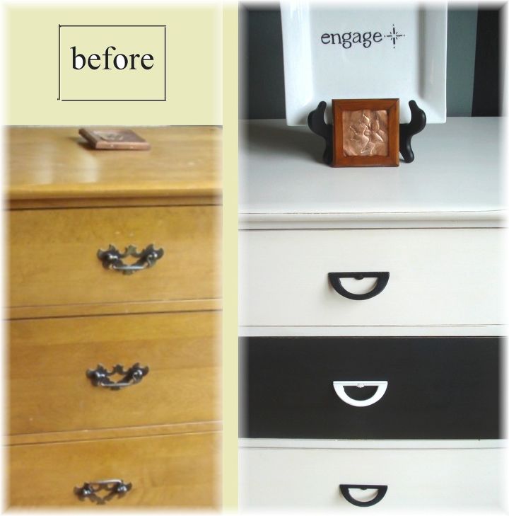 Refinished Dresser In Black And White Hometalk