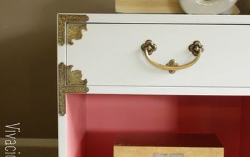 Coral & White CAMPAIGN Nightstand. THAT Hardware!!!