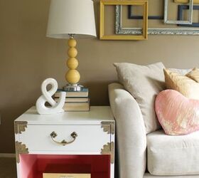 coral white campaign nightstand that hardware, living room ideas, painted furniture, repurposing upcycling
