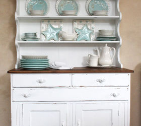 farmhouse hutch makeover, painted furniture, repurposing upcycling