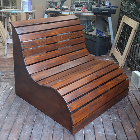 slat garden love seat, diy, how to, outdoor furniture, outdoor living, painted furniture, woodworking projects
