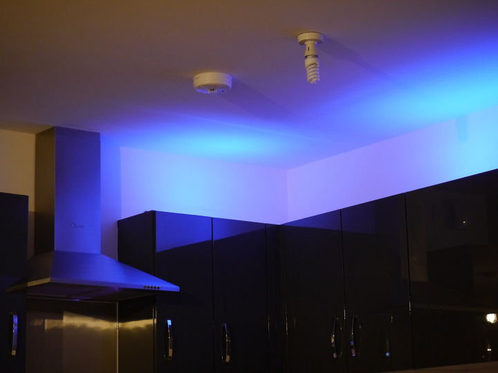 led lights bare walls neons, kitchen design, lighting, tiling