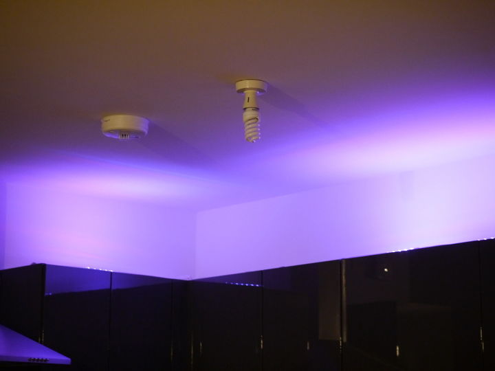 led lights bare walls neons, kitchen design, lighting, tiling