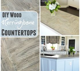 diy wood herringbone counters, countertops, diy, how to, kitchen design, kitchen island, painting, woodworking projects