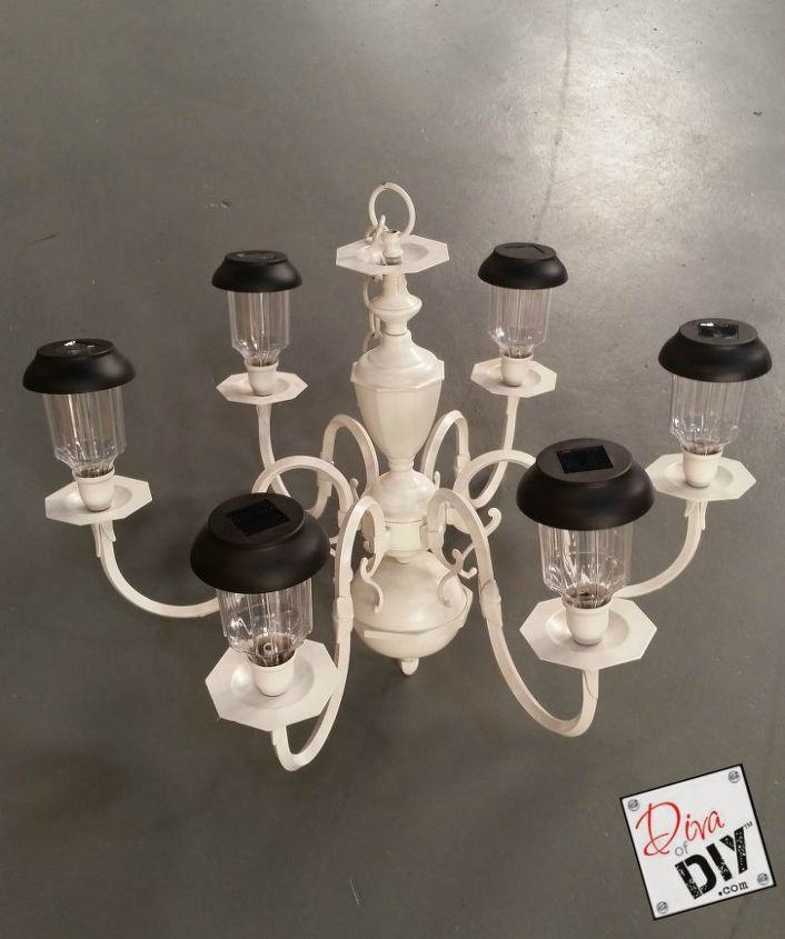 solar chandelier, how to, lighting, outdoor living, repurposing upcycling