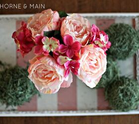 diy spring centerpiece with tray, crafts, flowers, home decor, repurposing upcycling