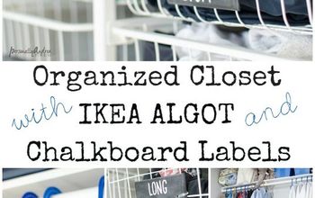 Armario infantil organizado con el sistema de lavandería de IKEA y etiquetas de pizarra