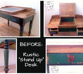 rustic standing desk gets spruced up, painted furniture, repurposing upcycling