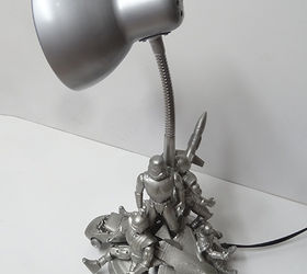 action figurine table lamp for boy s bedroom, bedroom ideas, crafts, how to, lighting, repurposing upcycling