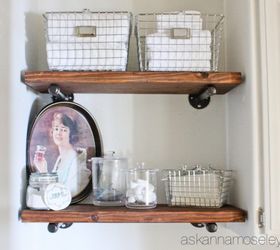 diy industrial shelves tutorial, bathroom ideas, how to, repurposing upcycling, shelving ideas, woodworking projects