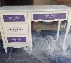 Desk Makeover! Spray Paint and Scrapbook Paper!