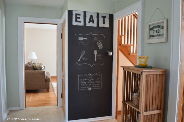 industrial chalkboard wall for the kitchen, chalkboard paint, crafts, kitchen design, wall decor