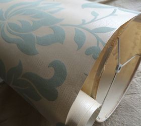 taking a vintage pendant and adding wallpaper for a fresh look, how to, lighting, repurposing upcycling, wall decor